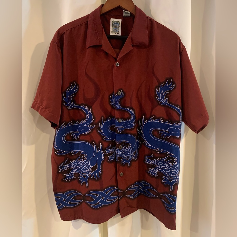 Genuine Ocean Current Vintage Original Brand Mens Shirt Sz Medium Dragon
